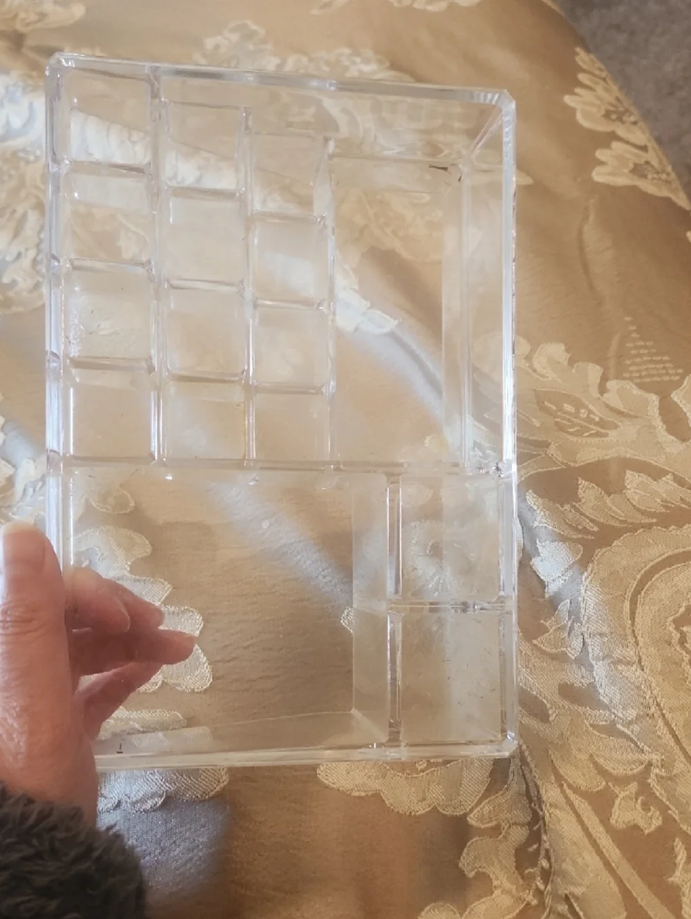 Clear Acrylic Makeup Organizer with Multiple Compartments